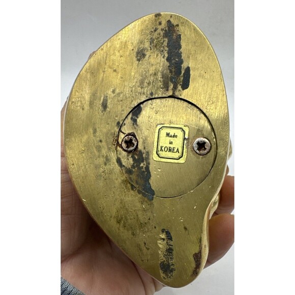 Vintage Mid Century 4” Brass Bank Panda Bear w Baby Panda Statue MCM - Picture 4 of 4